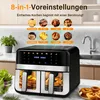Doppelkammer-Heißluftfritteuse 2x5L, Airfryer 10L, Produktbild-Vorschau 8