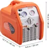 A close-up view of an orange and gray refrigerant recovery machine from VEVOR, with dimensions indicated. Náhľad obrázku produktu