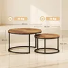 HOMCOM Couchtisch 2er Set, Beistelltische im Industrie-Stil Produktbild-Vorschau 3