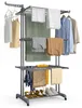 VOUNOT® 4 Ebenen Wäscheständer Turm mit Rollen 126x63x170 Produktbild-Vorschau 1
