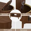 UnboxG Table basse ovale de 100 cm, imitation bois de noyer Voir les images du produit 10