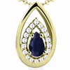 Damenkette ECHTER Saphir Halskette mit Anhänger 925 Silber Produktbild-Vorschau 5