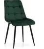 A single green upholstered chair with black legs, presented against a white background. Podgląd zdjęcia produktu