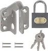 A set of door lock hardware including a latch, padlock, keys, and screws, displayed on a white background. Produktbild-Vorschau