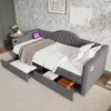 Lit rembourré multifonctionnel avec prises de recharge USB Voir les images du produit 10