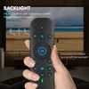 A hand holding a remote control in front of a television screen. Produktbild-Vorschau