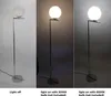 Lampada da terra sferica E27, vetro bianco e metallo Anteprima dell’immagine prodotto 2