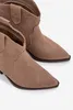 Slip-on Damen Cowboy-Stiefeletten Aus Natürlichem Wildleder Produktbild-Vorschau 10
