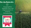 A tractor spraying a field of crops, with marketing text and a review badge on the left. Podgląd zdjęcia produktu