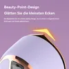 Close-up of the tip of a purple and gold appliance, with marketing text overlay. Produktbild-Vorschau