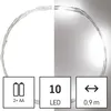 LED vánoční nano řetěz stříbrný, 0,9 m, 2x AA, vnitřní, studená bílá, časovač Náhled obrázku produktu