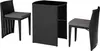 A black rattan bar set with two chairs and a table on a white background. Náhled obrázku produktu