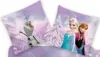Two pillows with characters from Disney's Frozen, Olaf, Elsa, and Anna, on a snowy background. Produktbild-Vorschau