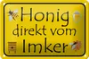 Blechschild Hinweis 18x12cm Honig direkt vom Imker Produktbild-Vorschau 1