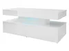 A modern white coffee table with integrated blue LED lighting. Produktbild-Vorschau