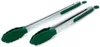 Two stainless steel tongs with green silicone tips and handles, presented on a white background. Produktbild-Vorschau