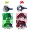 A collage of images comparing two versions of a food processor part, one with a flap and one without, indicating compatibility or correct usage. Produktbild-Vorschau