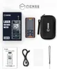 A flat lay of a laser distance meter, its packaging, and accessories against a white background. Anteprima dell’immagine prodotto