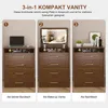 3-in-1 Schminktisch mit offenem Spiegel Glasplatte Walnut Produktbild-Vorschau 2