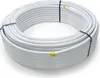 A coiled roll of white pipe secured with black ties, with yellow caps on the ends. Anteprima dell’immagine prodotto