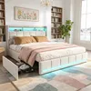 INONEFT Polsterbett 180x200cm mit 4 Schubladen, Jugendbett Produktbild-Vorschau 1