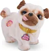 A plush toy pug with a gold collar and a pink tag. Produktbild-Vorschau