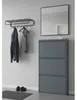 Pisa Armoire à chaussures à 3 rabats/portes en métal, gris. Voir les images du produit 7