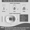 Diagram showing how to measure a toilet seat for compatibility. Produktbild-Vorschau