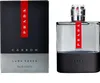 A product shot of Prada Luna Rossa Carbon Eau de Toilette for men, showing both the box and the bottle. Podgląd zdjęcia produktu