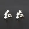 Schicke Ohrstecker mit drei Sternen, Edelstahl, Ohrringe Produktbild-Vorschau 5