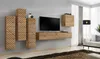 A modern living room with a wall-mounted entertainment unit and TV. Náhľad obrázku produktu