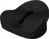 A black orthopedic seat cushion with a textured surface and a cutout in the center. Podgląd zdjęcia produktu