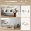 HOMCOM 2 in 1 Divano Letto 2 Posti con 2 Cuscini Anteprima dell’immagine prodotto 4