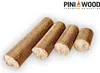 Four hardwood briquettes of varying lengths are arranged diagonally on a white background, with the brand logo and name at the top right. Anteprima dell’immagine prodotto