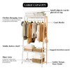 A diagram of a clothing rack with labels indicating different areas and features. Anteprima dell’immagine prodotto