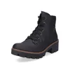 A black lace-up boot with a thick sole and heel, shown from a side-front angle against a white background. Produktbild-Vorschau