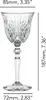 A clear, professional studio shot of a crystal wine glass with dimensions indicated. Anteprima dell’immagine prodotto