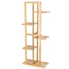 A multi-tiered bamboo plant stand against a white background. Náhľad obrázku produktu