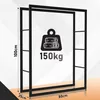 Étagère en métal noir Ikodm pour bois de chauffage, Voir les images du produit 2