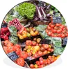 MuchoWow® Aluminium Wandkreis Markt - Obstkisten - Gemüse Ø Produktbild-Vorschau 1