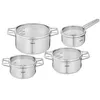 Tefal H852S8 Nordica 4-piece pan set stainless steel/glass Voir les images du produit 1