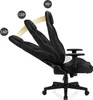 A black gaming chair shown from the side, with indicators showing different recline angles. Náhled obrázku produktu