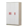 Kinder-Kleiderschrank 120 cm – Sonoma/Weiß mit rote Griffe, Produktbild-Vorschau 1