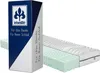 A mattress and its packaging are displayed against a white background. Produktbild-Vorschau