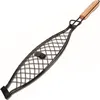 A fish grill basket with a wooden handle on a white background. Produktbild-Vorschau