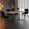 A dining set with a rectangular table and four chairs in a modern dining room setting. Produktbild-Vorschau