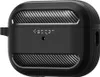 A black Spigen Rugged Armor case for Apple AirPods Pro is shown against a white background. Produktbild-Vorschau