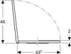 A technical drawing of a WC seat with dimensions indicated. Anteprima dell’immagine prodotto