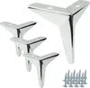 lot de 4 pieds de meuble "étoile" en chrome argenté, Voir les images du produit 1