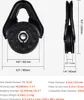 Diagrams and specifications for a pulley system. Produktbild-Vorschau